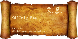 Kőnig Eta névjegykártya